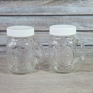 2 Golden Harvest 4oz Salt Pepper Shaker 2 Jars with Shaker Lids